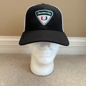 New Adidas Miami Hurricanes Club Snapback Trucker Hat Black White NCAA